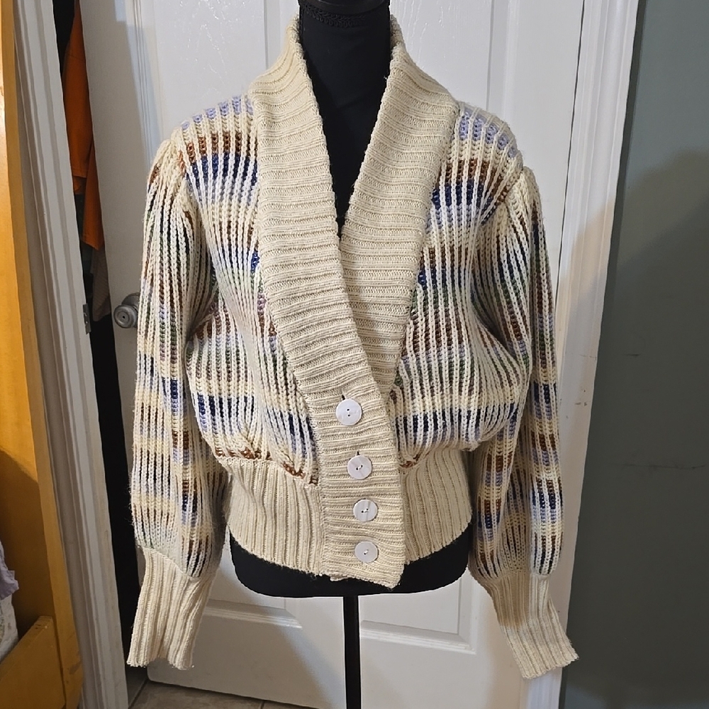 Farm rio Bold Stitch Knit Cardigan Sweater XS Extra Small